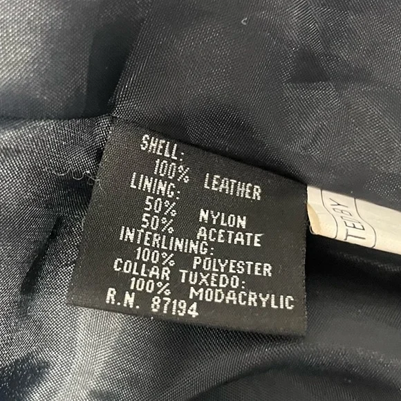 Vintage Leather Jacket Faux Fur Trim Black M Overcoat - Picture 8 of 9